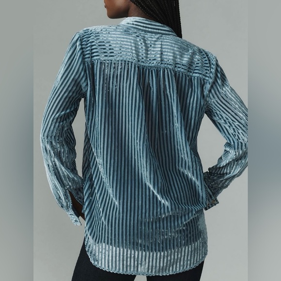 Anthropologie Pilcro Velvet Burnout Blouse XL - Picture 2 of 10